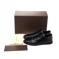 Pre Owned  حذاء رياضي لوي فيتون ماتش آب جلد وكانفاس مونوغرامي بني / أسو مقاس 42