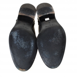 Pre Owned Louis Vuitton Black Perforated Leather Cap Toe Oxfords Size 43.5