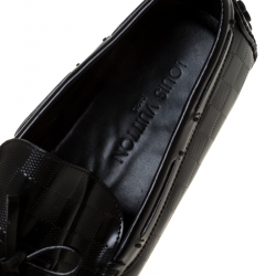 Louis Vuitton Damier Embossed Leather Bow Detail Loafers Size 44