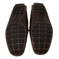 Pre Owned Louis Vuitton Brown Leather Monte Carlo Loafers Size 43.5