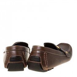 Pre Owned Louis Vuitton Brown Leather Monte Carlo Loafers Size 43.5