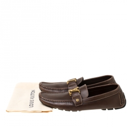 Pre Owned Louis Vuitton Brown Leather Monte Carlo Loafers Size 43.5