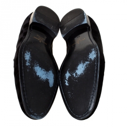 Pre Owned  حذاء لوفرز لوي فيتون سهل الارتداء قطيفة دامييه أسود مقاس 42.5