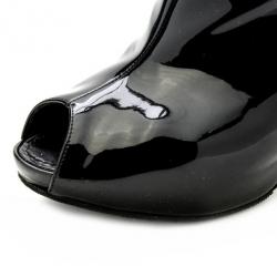 مملوكة مسبقًا Louis Vuitton Black Patent Oh Really! Peep Toe Ankle Boots Size 38 