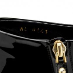 مملوكة مسبقًا Louis Vuitton Black Patent Oh Really! Peep Toe Ankle Boots Size 38 