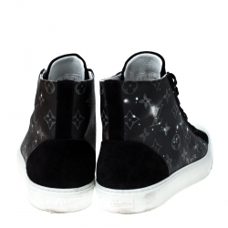 Pre Owned Louis Vuitton Monogram Canvas And Suede High Top Lace Up Sneakers Size 41