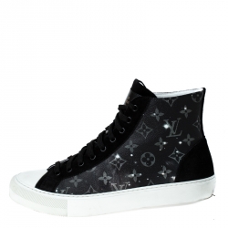 Louis Vuitton Monogram Canvas And Suede High Top Lace Up Sneakers Size 41  Louis Vuitton