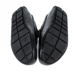 Pre Owned Louis Vuitton Black Leather Monte Carlo Slip On Loafers Size 45