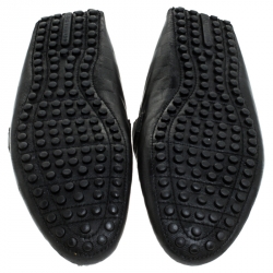 مملوكة مسبقًا Louis Vuitton Black Leather Damier Infini Hockenheim Moccasin Size 43.5