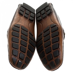 Pre Owned حذاء لوفرز لوي فيتون مونت كارلو جلد رصاصي مقاس 44