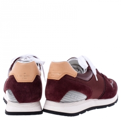 مملوكة مسبقًا Louis Vuitton Burgundy Mesh, Leather and Suede Abbesses Lace Up Sneakers Size 41