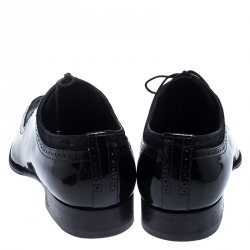 Pre Owned Louis Vuitton Amarante Monogram Fabric and Patent Leather Lace Up Derby Size 43.5