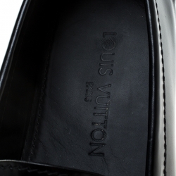 مملوكة مسبقًا Louis Vuitton Black Leather S-Lock Driving Loafers Size 44