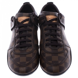 Louis Vuitton Damier Ebene Canvas and Leather Boogie Sneakers Size 40.5