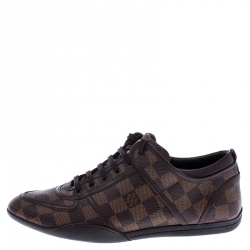 Louis Vuitton Damier Ebene Canvas and Leather Boogie Sneakers Size 40.5
