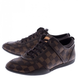 Louis Vuitton Damier Ebene Canvas and Leather Boogie Sneakers Size 40.5