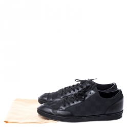 Pre Owned حذاء رياضي لوي فيتون اوفشور جلد ونايلون دامييه غرافيت مقاس 43