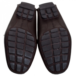 Pre Owned Louis Vuitton Burgundy Leather Monte Carlo Loafers Size 41