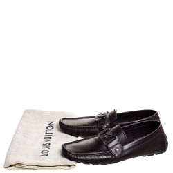 Pre Owned Louis Vuitton Burgundy Leather Monte Carlo Loafers Size 41