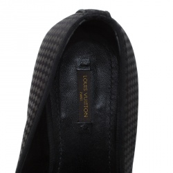 Louis Vuitton Black Satin Bank Slip On Loafers Size 43.5