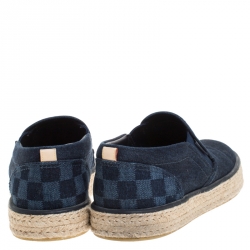 Pre Owned Louis Vuitton Blue Denim Slip On Sneakers Size 42.5