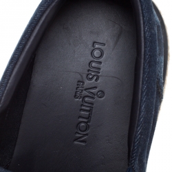 Pre Owned Louis Vuitton Blue Denim Slip On Sneakers Size 42.5
