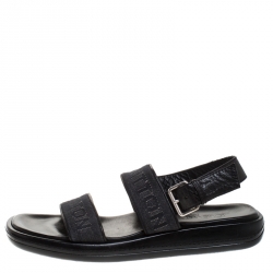 Pre Owned صندل لوي فيتون جلد وقماش دنيم أسود مقاس 42