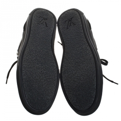 Pre Owned حذ اء رياضي لوي فيتون بحافة منخفضة ادفينشر سويدي / جلد ونايلون دامييه غرافيت أسود مقاس 43