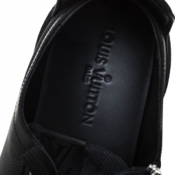 Pre Owned حذاء رياضي لوي فيتون بحافة منخفضة ادفينشر سويدي / جلد ونايلون دامييه غرافيت أسود مقاس 43