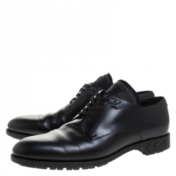 مملوكة مسبقًا Louis Vuitton Black Leather Lace Up Derby Size 41.5