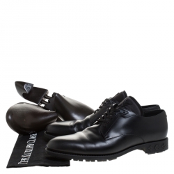 مملوكة مسبقًا Louis Vuitton Black Leather Lace Up Derby Size 41.5