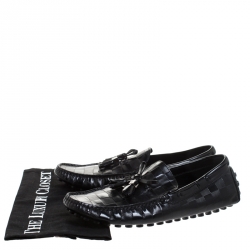 Pre Owned حذاء لوفرز لوي فيتون امولا بشراريب سويدي أسود مقاس 40