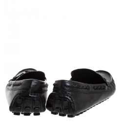 Louis Vuitton Black Leather Slip On Loafer Size 43