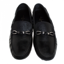 Louis Vuitton Black Leather Slip On Loafer Size 43