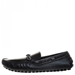 Louis Vuitton Black Leather Slip On Loafer Size 43