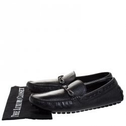Louis Vuitton Black Leather Slip On Loafer Size 43