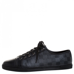 Louis Vuitton Damier Graphite Canvas and Black Leather Offshore Sneakers Size 42