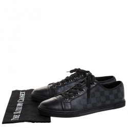 Louis Vuitton Damier Graphite Canvas and Black Leather Offshore Sneakers Size 42