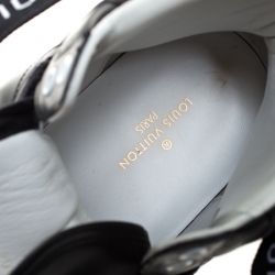 Pre Owned Louis Vuitton Black Leather Rivoli High Top Sneakers Size 44