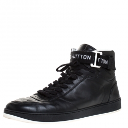 Louis Vuitton Black Leather Rivoli High Top Sneakers Size 42