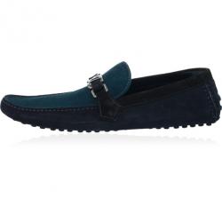 مملوكة مسبقًا Louis Vuitton Tri Color Suede Hockenheim Loafers Size 44