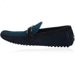 مملوكة مسبقًا Louis Vuitton Tri Color Suede Hockenheim Loafers Size 44
