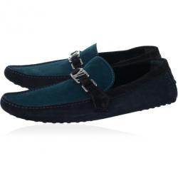 مملوكة مسبقًا Louis Vuitton Tri Color Suede Hockenheim Loafers Size 44