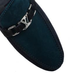 مملوكة مسبقًا Louis Vuitton Tri Color Suede Hockenheim Loafers Size 44