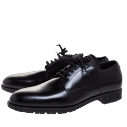 Pre Owned Louis Vuitton Black Leather Lace Up Derby Size 42