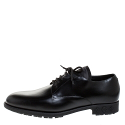 Pre Owned Louis Vuitton Black Leather Lace Up Derby Size 42