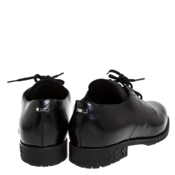 Pre Owned Louis Vuitton Black Leather Lace Up Derby Size 42