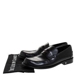 Pre Owned Louis Vuitton Black Leather Penny Loafers Size 41