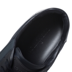 Pre Owned حذاء رياضي لوي فيتون منخفض من أعلى قماش وجلد أزرق مقاس 43