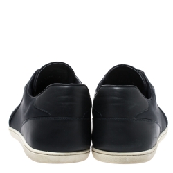 Pre Owned حذاء رياضي لوي فيتون منخفض من أعلى قماش وجلد أزرق مقاس 43